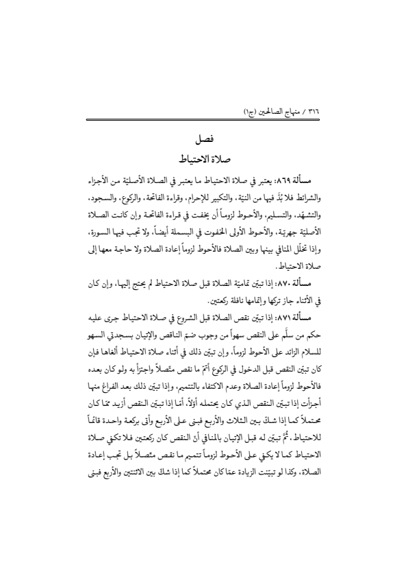 صفحة 315 — منهاج الصالحين (الطبعة المصححة 1445 هـ)